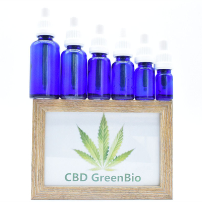 10이지 밀리람베르트 20 밀리람베르트 사티바 CBD 오일 의약적 목적 개인 라벨 황색 액체