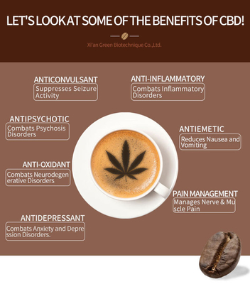 100g 자연적 CBD 커피 분말 영양 성분 전체 스펙트럼